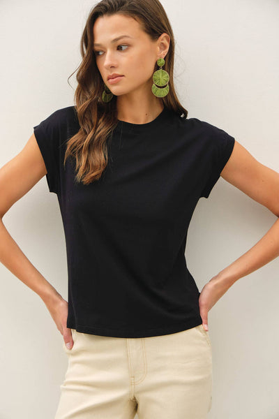 Cap Sleeve Crewneck Tee - More Colors!