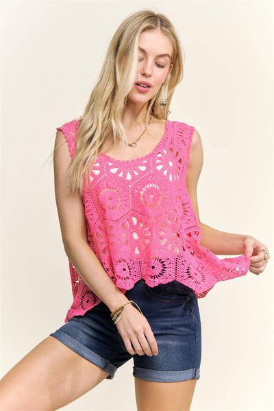 Bubblegum Pink Crochet Top