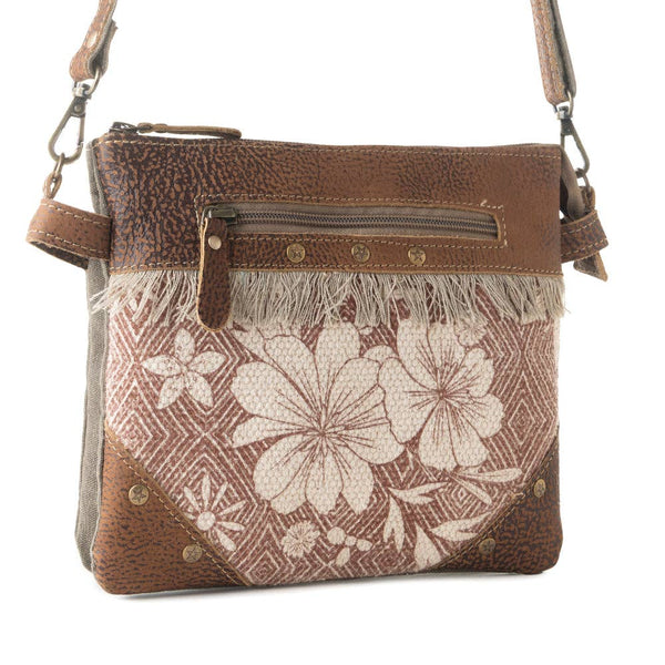 Inkwild Vintage Crossbody Bag for Women in rust with fringe detail