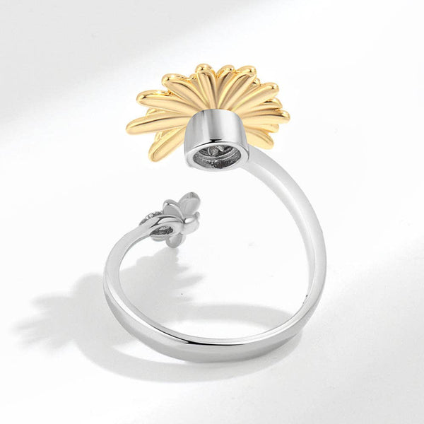 Daisy Flower & Bee Anxiety Fidget Spinner Ring