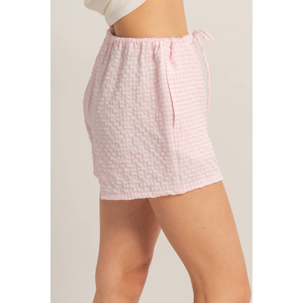 Pink Gingham Relaxed Fit Shorts