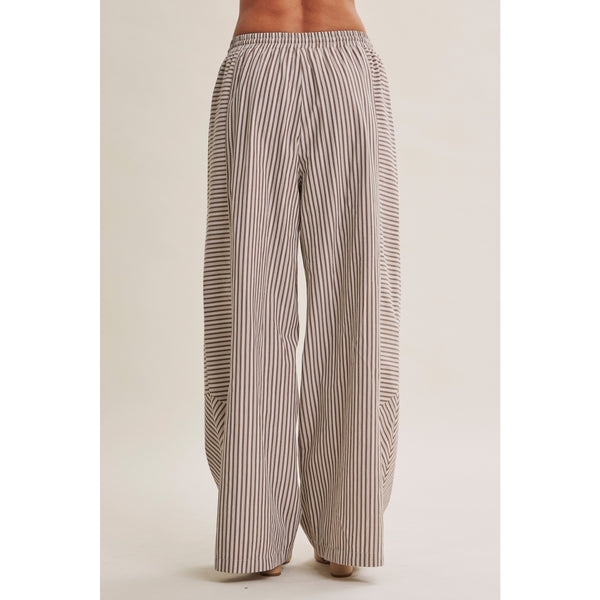 Coffee Stripe Wide Leg Pants