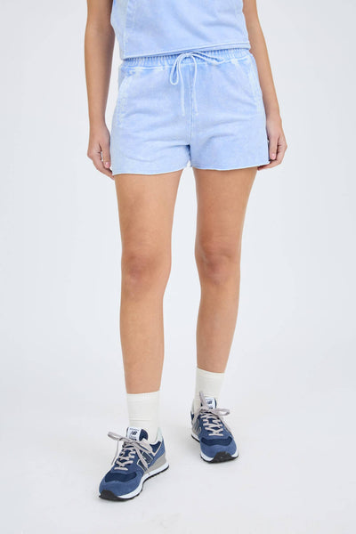 Light Blue Mineral Wash Lounge Shorts