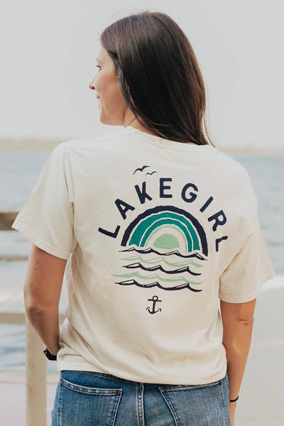 LakeGirl Sun Rise Short Sleeve Tee in Cream