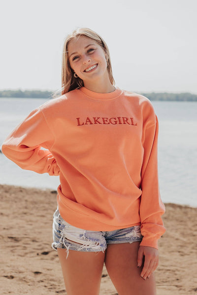 LakeGirl Fleece Crew Neck in Coral