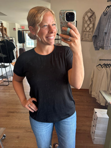 Black Lightweight Modal Basic Tee