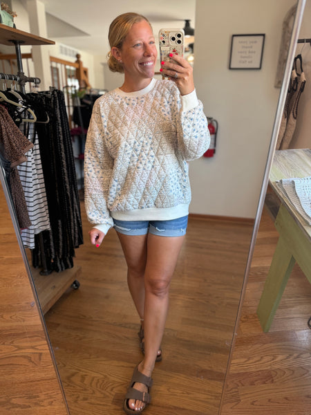 Cream Multi-Floral Patchwork Long Sleeve Top
