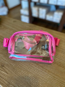 Clear Belt Bag in Hot Pink
