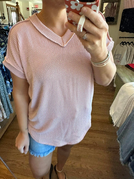 Ribbed Top in Mauve