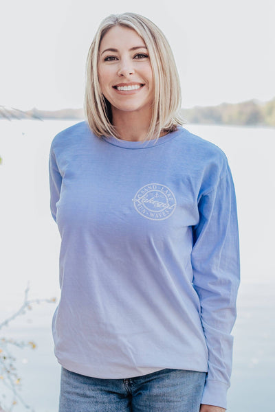 LakeGirl Ombre Sand Lake Sun Waves Long Sleeve Tee