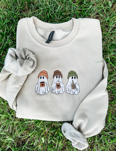 ** PREORDER ** Fall Ghost Trio Embroidered Sweatshirt