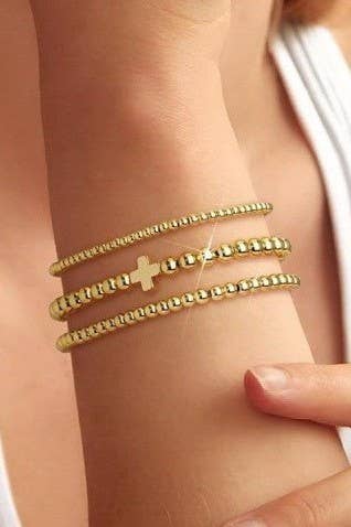 Gold Cross Multilayer Chain Bracelet