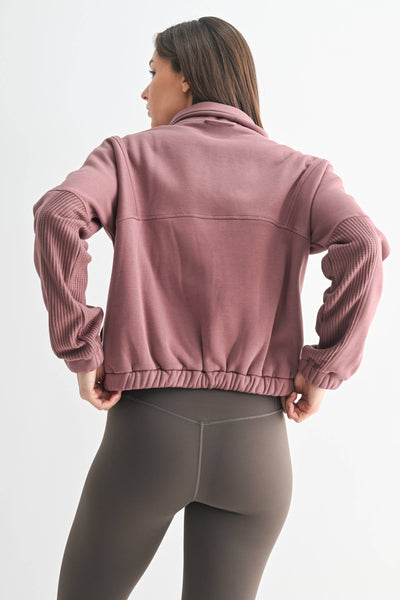 Rose Taupe Tundra Thermal Half-Zip