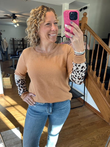 Mustard & Leopard Thermal Top