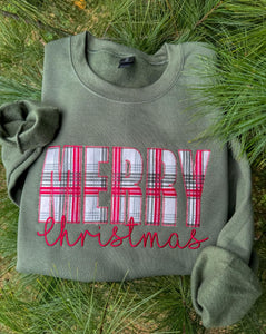 Merry Christmas Plaid Sweatshirt