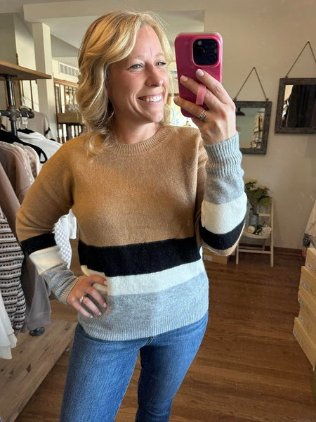 Mocha Color-Block Sweater