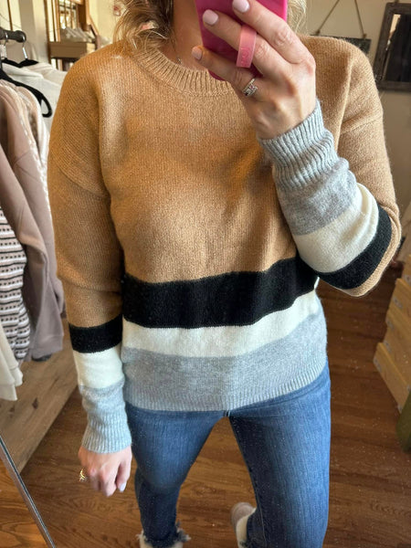 Mocha Color-Block Sweater