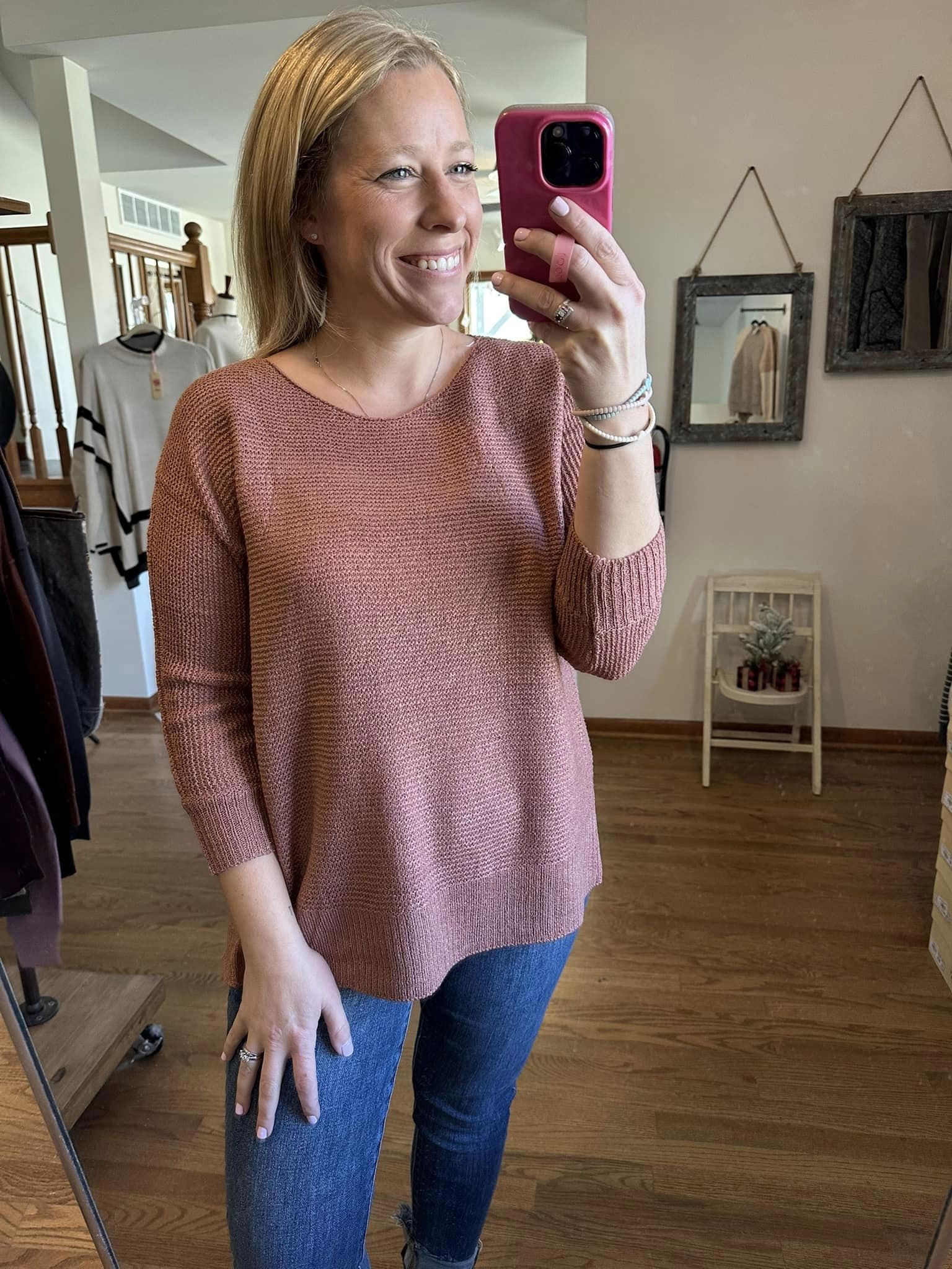 Marsala 3/4 Sleeve Sweater