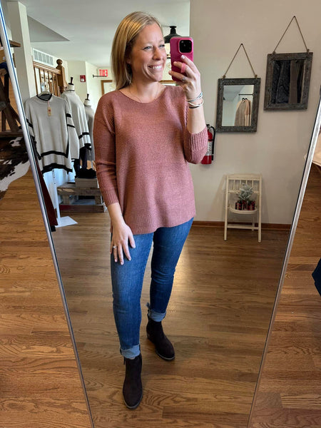 Marsala 3/4 Sleeve Sweater