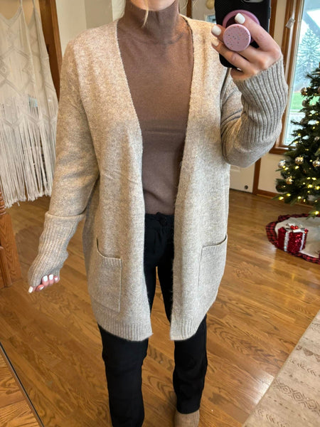 Khaki Chunky Oversized Cardigan