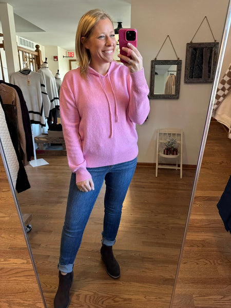 Rose Pink Hooded Sweater