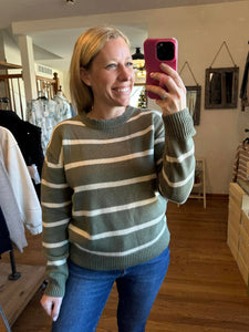 Olive Striped Sweater