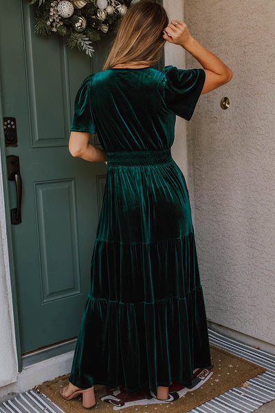 Emerald Velvet Maxi Dress