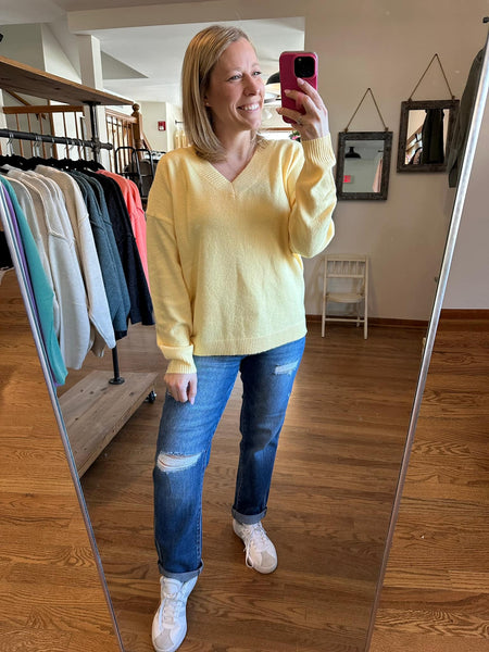 Lemonade V-Neck Soft Sweater