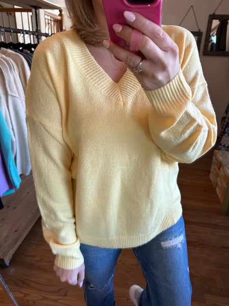 Lemonade V-Neck Soft Sweater