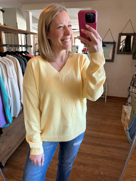 Lemonade V-Neck Soft Sweater