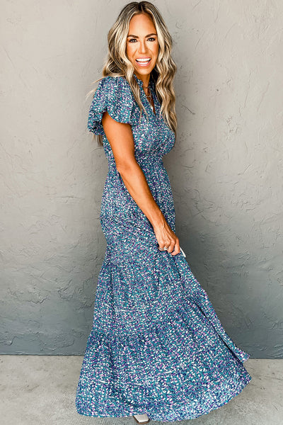 Blue Floral Maxi Dress