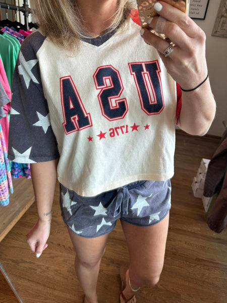 Mineral Washed Star Shorts