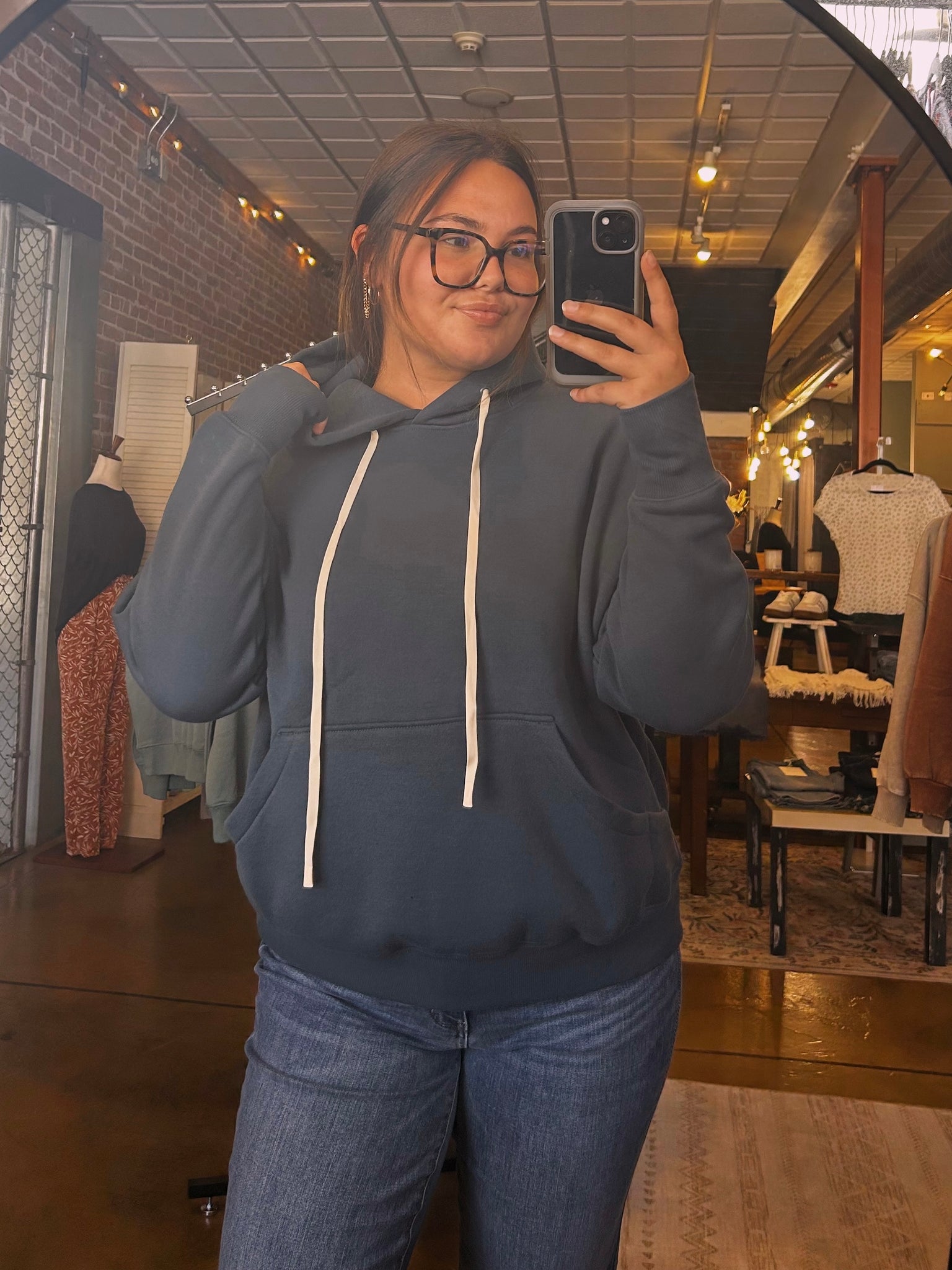 Midnight Navy Cloud Walk Pullover Fleece Hoodie