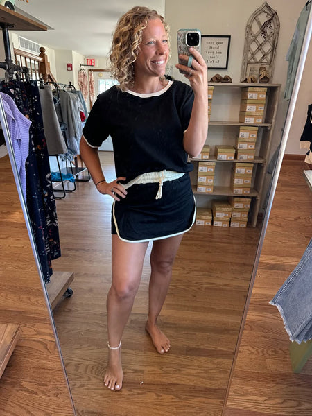 Black Skort + Short Sleeve Tee Set