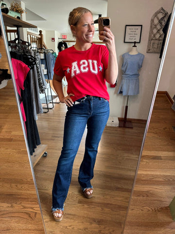 Lovervet Elaine Frayed Hem Bootcut Jeans