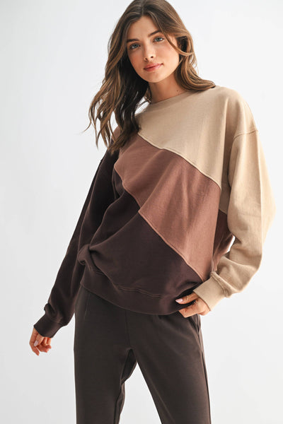 Espresso Color Fade Stripe Sweater