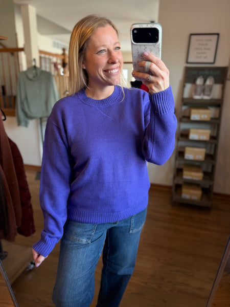 Iris Purple Crew Neck Sweater