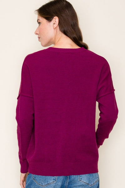 Magenta Crewneck Sweater