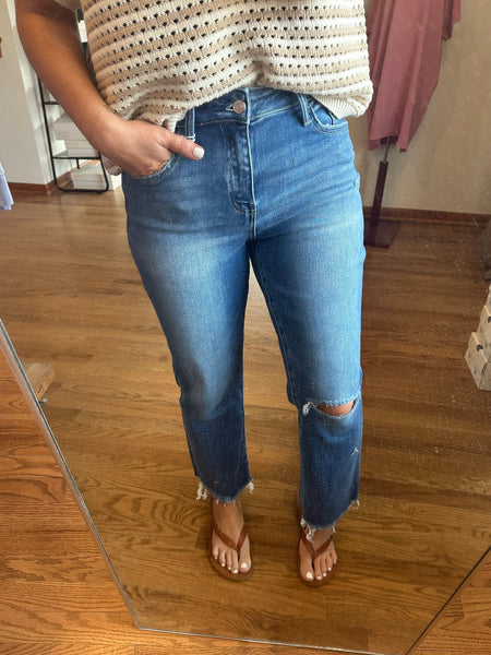 Lovervet Stella Distressed Crop Straight Jeans