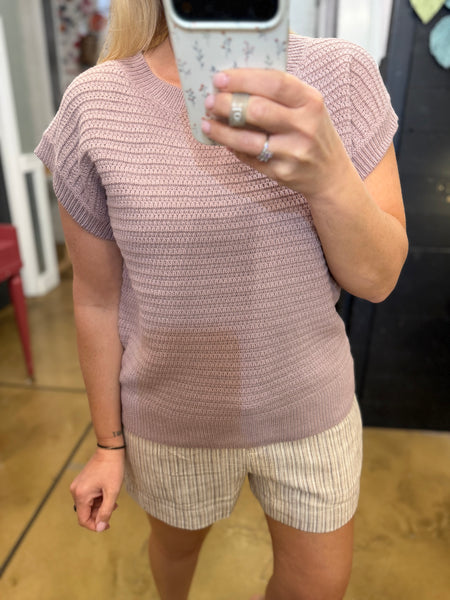 Lilac Textured Knit Sweater