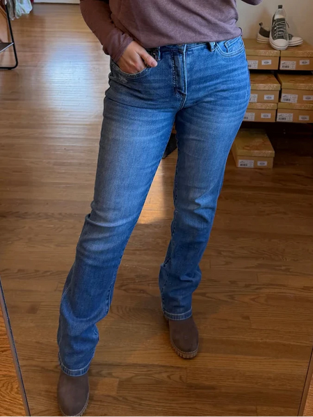 Mica High-Rise Tummy Tuck Slim Straight Jeans