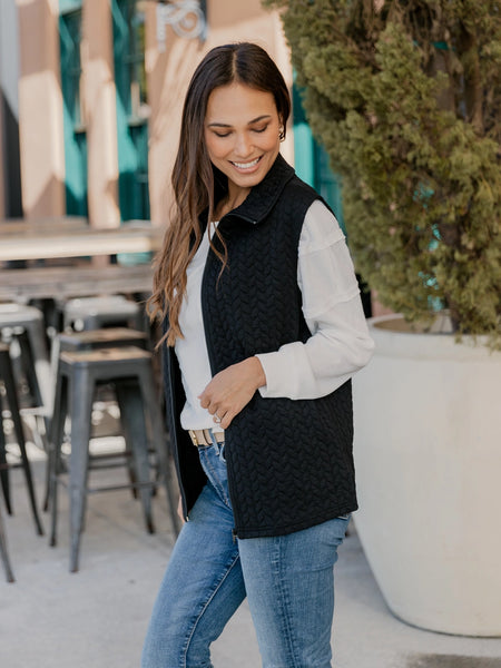 Black Quilted Vest