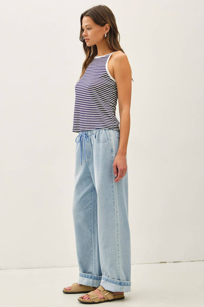 Ultra Comfy Pull-On Wide Leg Denim Pants
