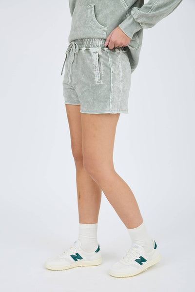 Moss Mineral Wash Lounge Shorts