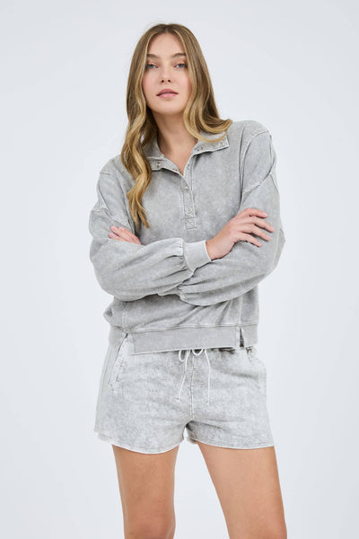 Moss Mineral Wash Lounge Shorts