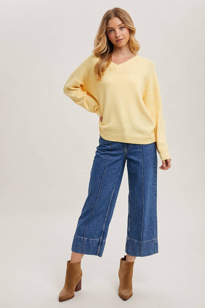 Lemonade V-Neck Soft Sweater