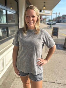 Charcoal Good Vibes Mineral Wash Tee