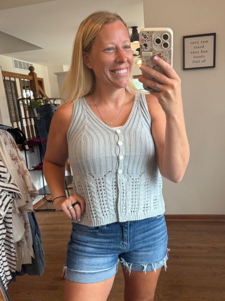 Light Blue Sweater Tank Top