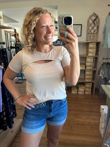 Sand Cutout Top