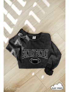 Black Sunday Funday Mineral Washed Long Sleeve Graphic